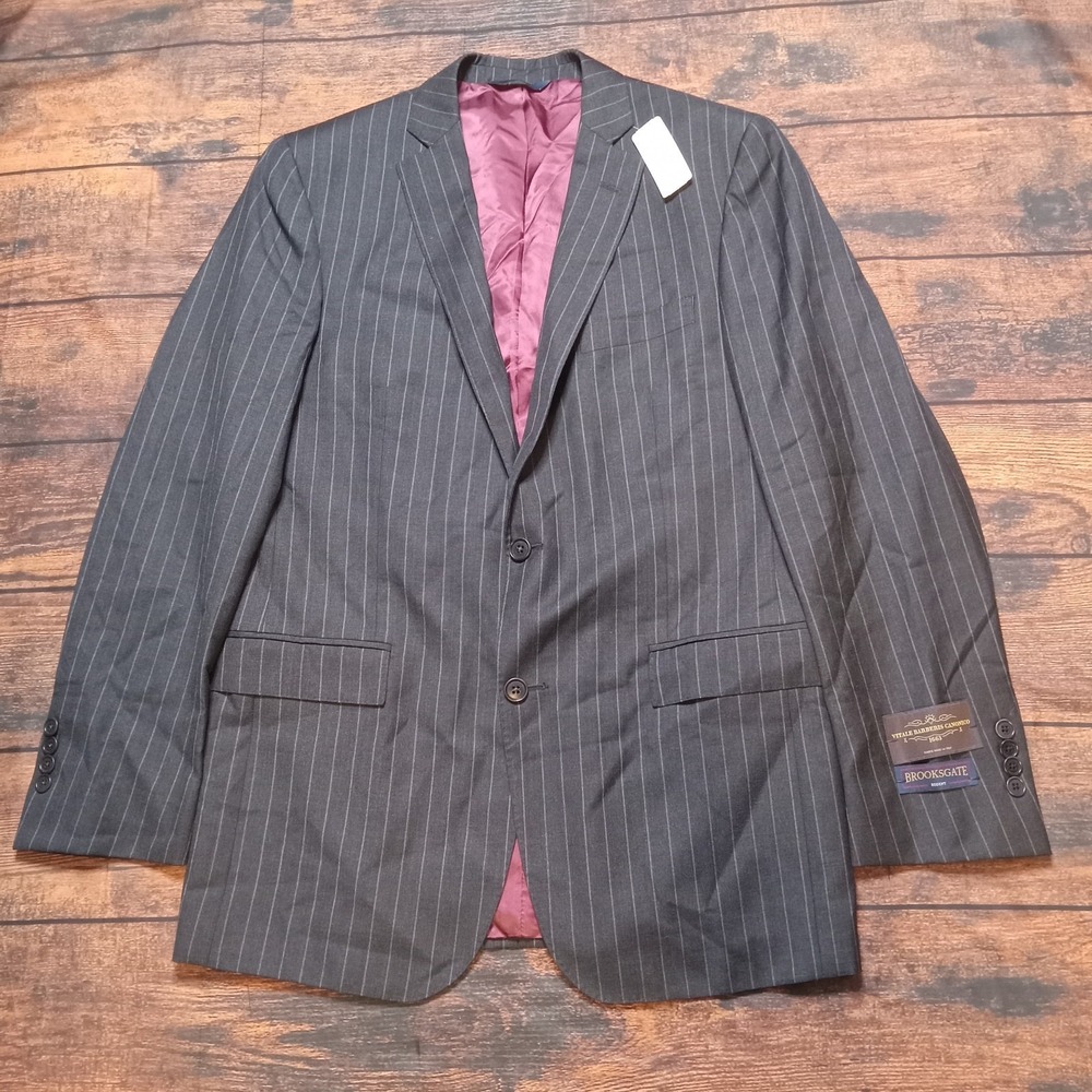 Brooks Brothers Regent Brooksgate Vitale Barberis Canonico 40L 100%‎ Wool Black